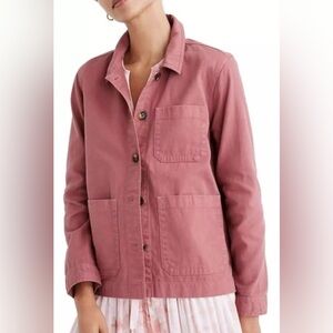 Madewell Jacket Garment-Dyed Ashwood Chore Coat Utility Shacket Pink